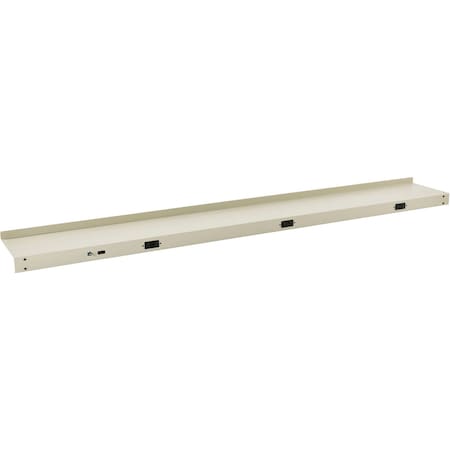 Global Industrial Steel Upper Shelf W/ 3 Duplex Outlets, 96inW x 12inD, Tan 249297CTN